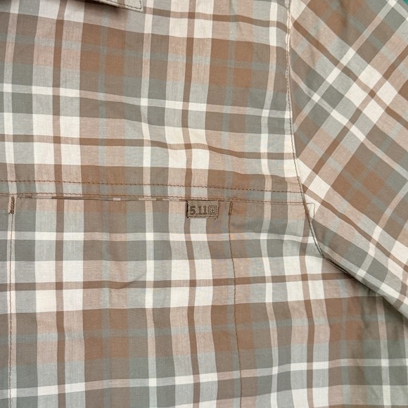 5.11 Tactical Men's Large Plaid Button Down Shirt Short Sleeve Outdoor Casual - Picture 4 of 8
